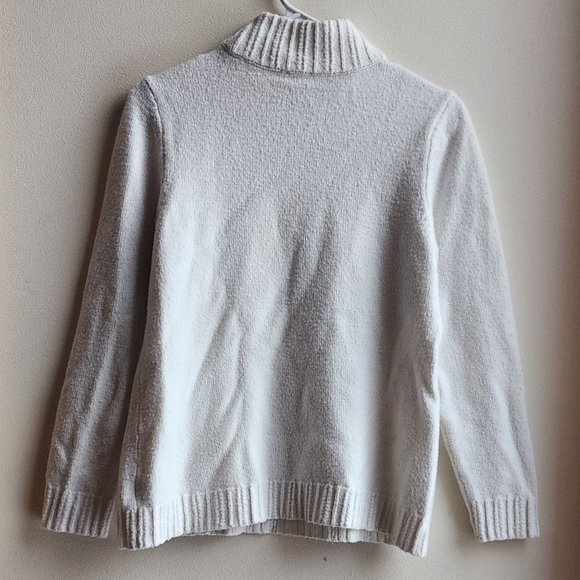 Talbots White Ribbed Turtleneck Sweater Size Large - Picture 14 of 14